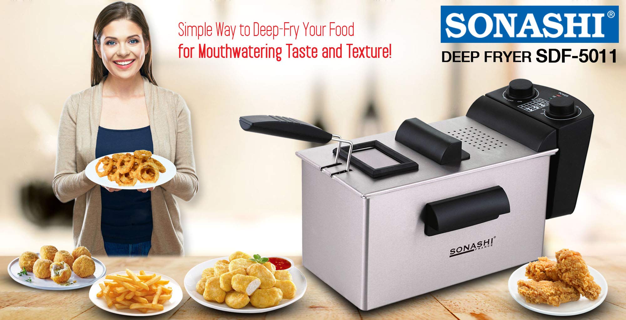 Sonashi 3 Liters Deep Fryer - SDF-5011: Buy Online at Best Price